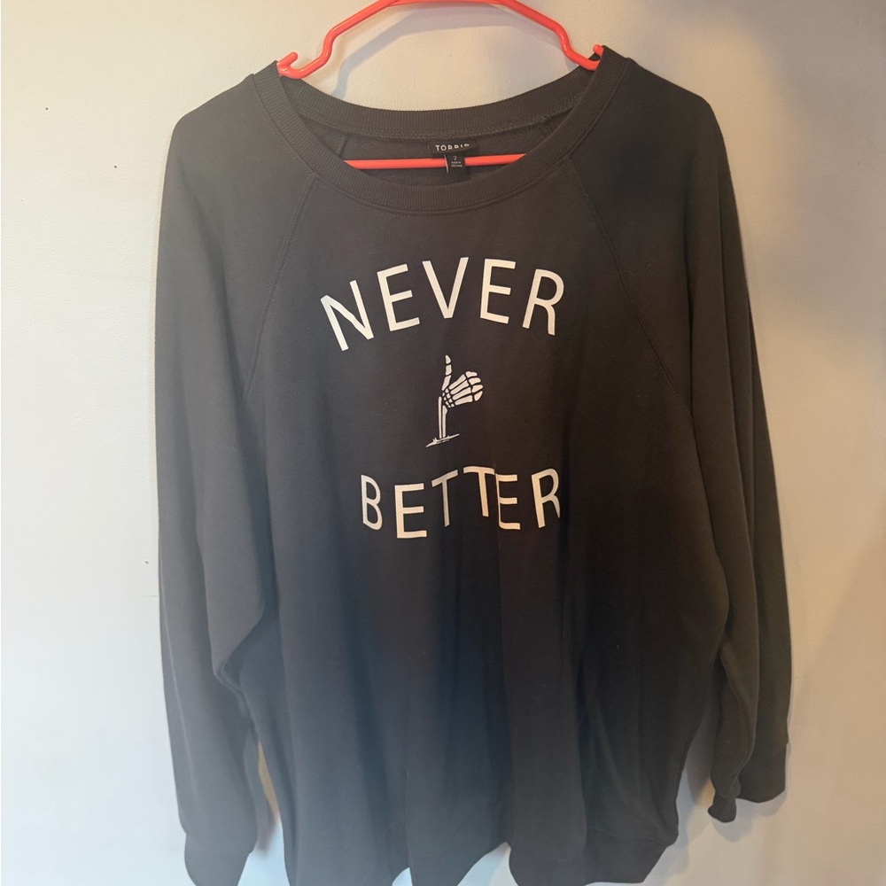torrid Black Graphic Pullover Sweatshirt